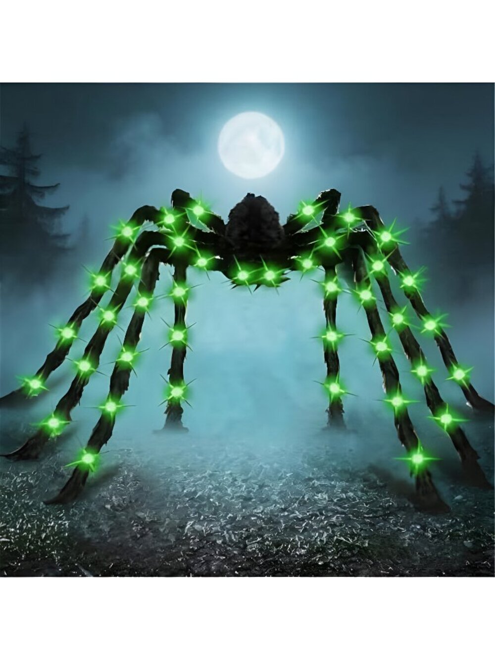 6.6ft Giant Halloween Light up Spider Large Realistic Scary Hairy